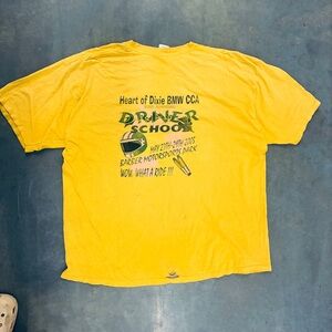 Vintage BMW Dixie Chapter Boxy T-Shirt Men’s XL Faded Yellow distressed